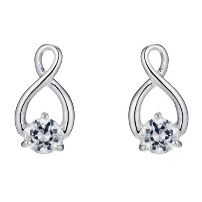 Silver & cubic zirconia infinity earrings - Product number 9426981
