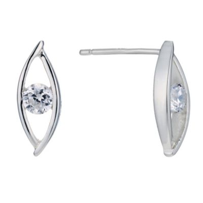 Silver & cubic zirconia marquise earrings - Product number 9427007