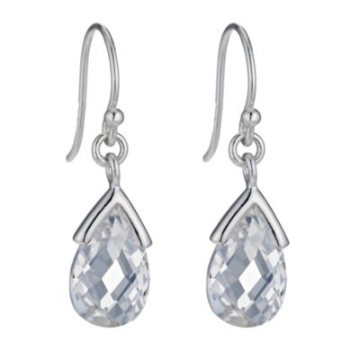 Silver cubic zirconia pear drop earrings - Product number 9427155