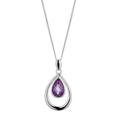 Silver & purple tear drop pendant - Product number 9427236