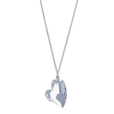 Silver Tilted Swarovski Heart Pendant - Product number 9427775