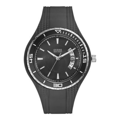 Guess Men's Black Silicone Strap Watch - Product number 9429530