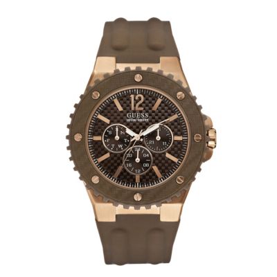 Guess Overdrive Mocha Strap Chronograph Watch