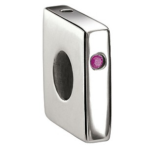Chamilia Silver Rectangular Industrial Fuchsia Bead