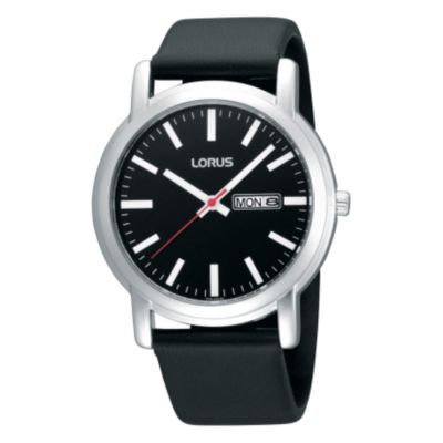 Lorus Men's Black Leather Strap Watch - Product number 9437886