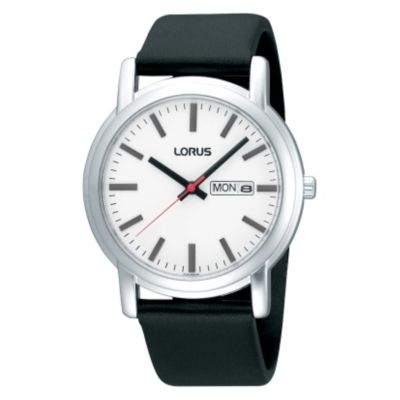 Lorus Men's White Dial Black Strap Watch - Product number 9437894