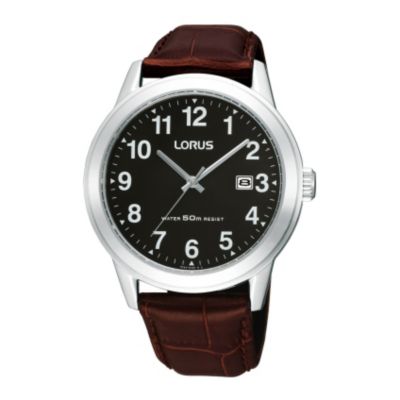Lorus Men's brown mock croc strap watch - Product number 9438025