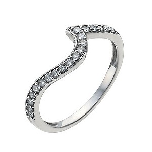 Perfect Fit 9ct White Gold 17.5 Point Diamond Shaped Ring