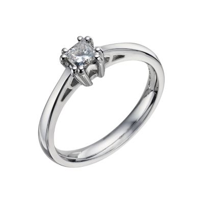 18ct white gold 1/3 ct princess cut diamond solitaire ring - Product number 9440968