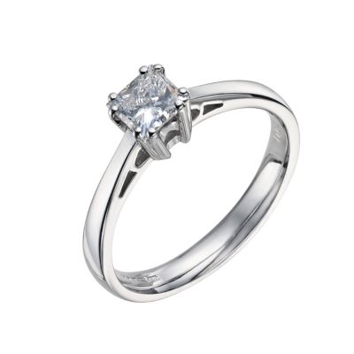 18ct white gold 2/3 carat diamond solitaire ring - Product number 9441220