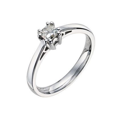 18ct white gold 0.38 carat diamond solitaire ring - Product number 9441360