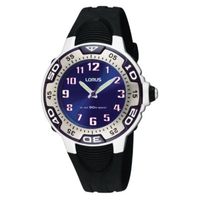 Lorus Boys Blue Dial Black Silicone Strap Watch - Product number 9443983