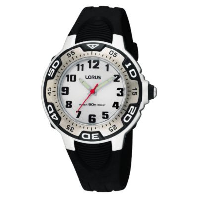 Lorus Boys Black Silicone Strap Sporty Watch - Product number 9443991