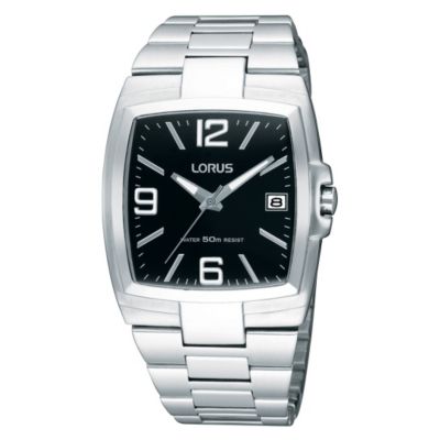Lorus Men's Black Tonneau Dial Bracelet Watch - Product number 9444181