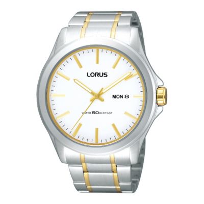 Lorus Men's White Date Dial Two Tone Watch - Product number 9444203
