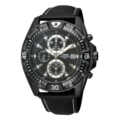 Lorus Men's Black Strap Chronograph Watch - Product number 9444505