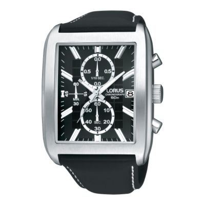 Lorus Men's Rectangular Dial & Leather Strap Watch - Product number 9444564