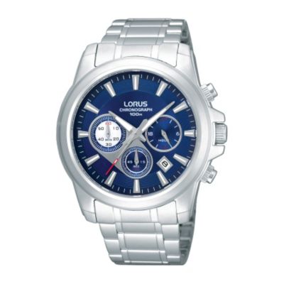 Lorus Men's Stainless Steel Blue Chronograph Watch - Product number 9445544