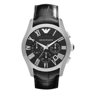 Emporio Armani men's chronograph black dial watch - Product number ...