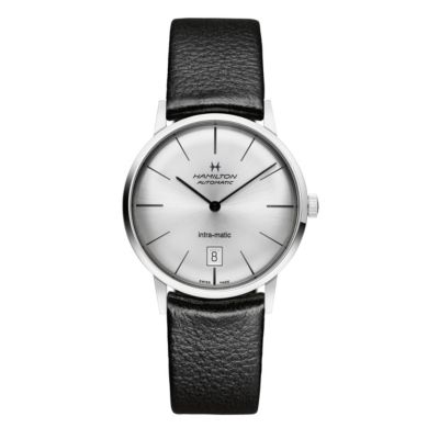 Hamilton men's automatic silver dial & black strap watch - Product number 9446443