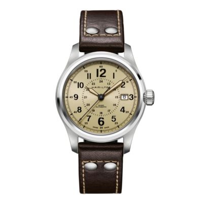 Hamilton men's automatic brown leather strap watch - Product number 9446524