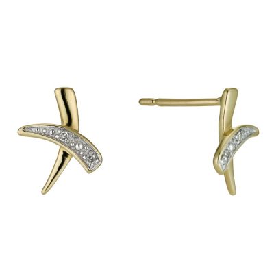 9ct yellow gold kiss stud earrings - Product number 9447199