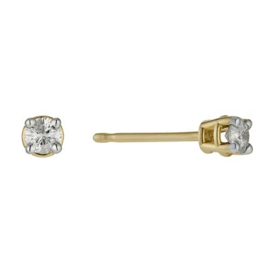 9ct yellow gold diamond solitaire stud earrings - Product number 9447237