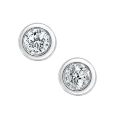 9ct white gold diamond solitaire stud earrings - Product number 9447261