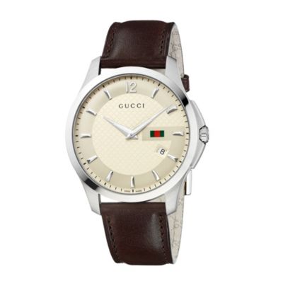 Gucci Timeless men's stainless steel brown strap watch - Product number 9452052