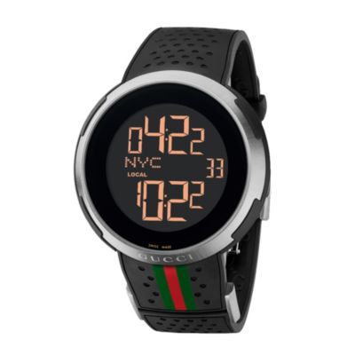 Gucci I-Gucci men's stainless steel black rubber strap watch - Product number 9452222