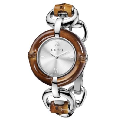 Gucci silver dial bamboo & stainless steel bracelet watch - Product number 9452842