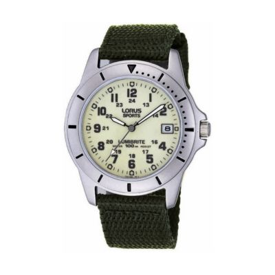 Lorus Lumibirte Green Canvas Strap Watch - Product number 9454497