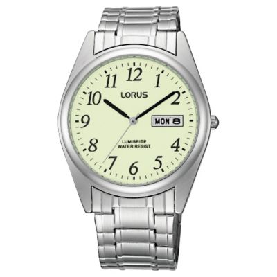 lorus men's lumibrite dial web strap watch