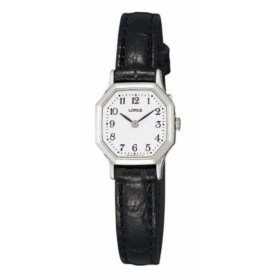 Lorus Lumibrite Ladies' Black Leather Mock Croc Strap Watch - Product number 9454535