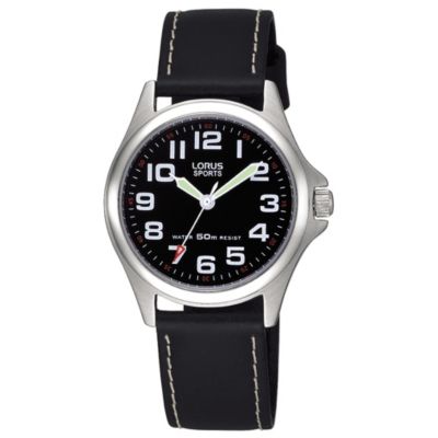 Lorus Sports Ladies' Black Leather Strap Watch - Product number 9454578