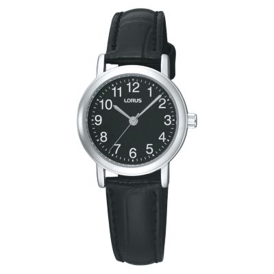 Lorus Ladies' Black Mock Croc Leather Strap Watch - Product number 9454594