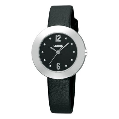 Lorus Ladies' Slim Black Leather Strap watch - Product number 9454616