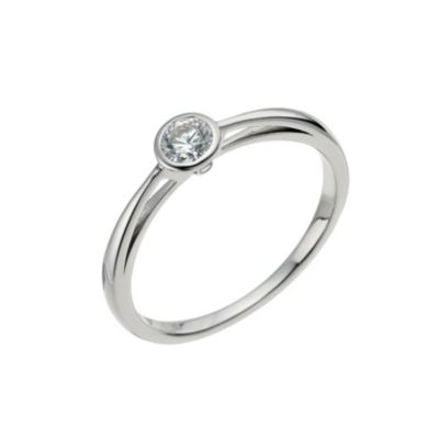 9ct white gold made with swarovski zirconia rubover ring - Product number 9455329