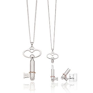 Clogau Silver & Rose Gold Key Notes Pendant