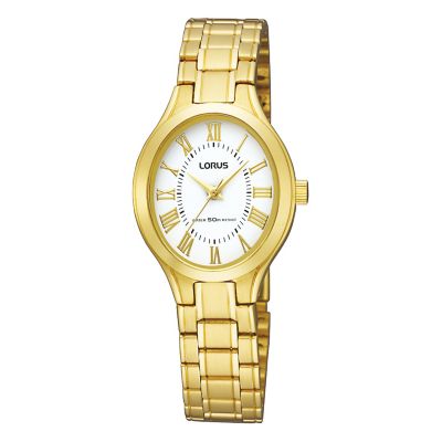 Lorus Ladies' Oval Dial Gold-Plated Bracelet Watch - Product number 9467637