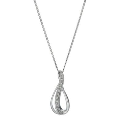 Sterling silver diamond swirl pendant - Product number 9486259