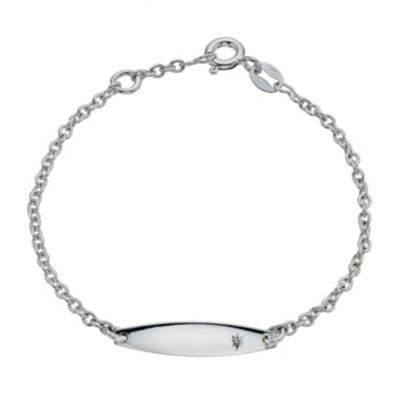 Silver Children's Diamond Set ID Bracelet - Product number 9497579