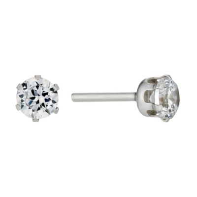 Silver Children's Cubic Zirconia Stud Earrings - Product number 9499296