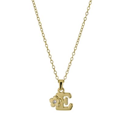 Children's Gold-plated silver Initial E Necklace - Product number 9502017