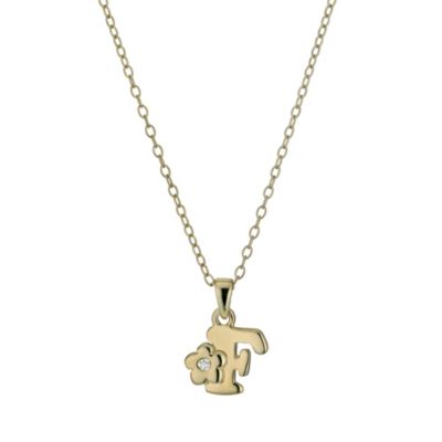 Kids' Gold Plated Initial F Pendant - Product number 9503595