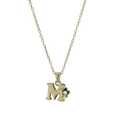 Kids' Gold Plated Initial M Pendant - Product number 9503641