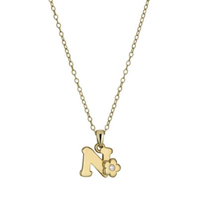 Kids' Gold Plated Initial N Pendant - Product number 9503668