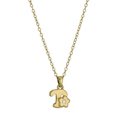 Kids' Gold Plated Initial T Pendant - Product number 9503714