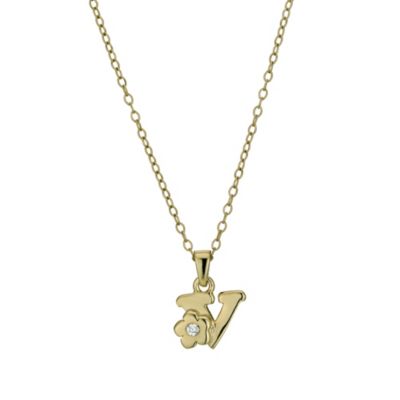 Kids' Gold Plated Initial V Pendant - Product number 9503730