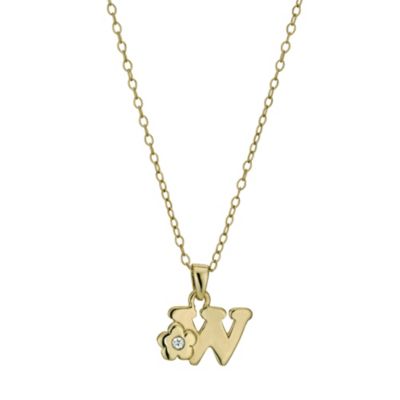 Kids' Gold Plated Initial W Pendant - Product number 9503749